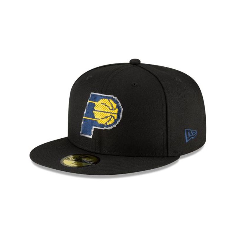 NBA Indiana Pacers Pixel 59Fifty Fitted (MZV4387) - Black New Era Caps